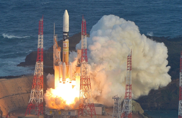 H2A Launch Vehicle Launched First commercial satellite on board H2A Launch Vehicle No. 29, carrying the first commercial satellite, launched in Minamitane Town, Kagoshima Prefecture, Japan, at 3:50 p.m. on November 24, 2015, photographed from a HQ helicopter.
