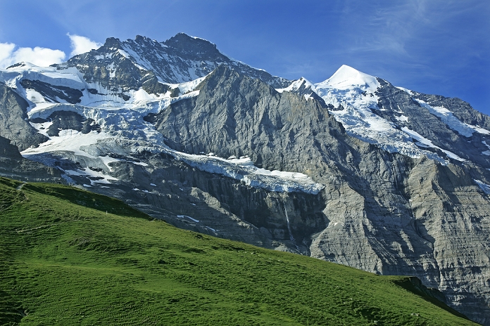 The Jungfrau seen from a window of the Swiss Jungfrau Railway