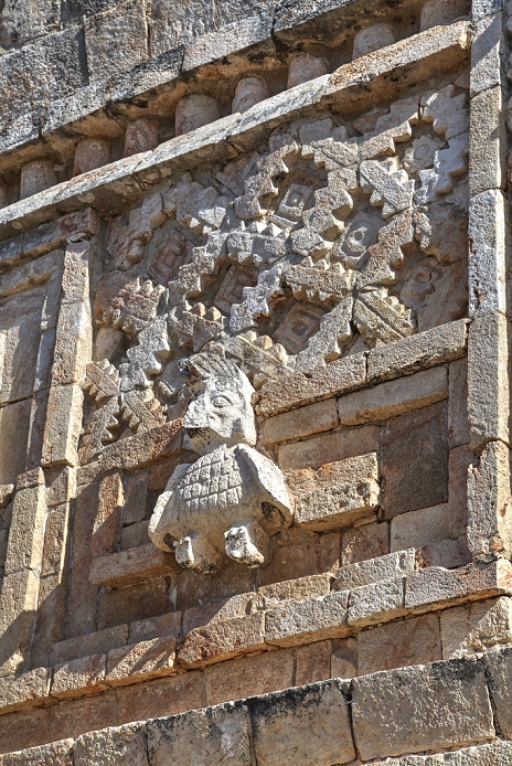 Mexico Stucco relief, Nuns Quadrangle, Uxmal, Mayan archaeological site, UNESCO World Heritage Site, Yucatan, Mexico, North America, Photo by Richard Maschmeyer