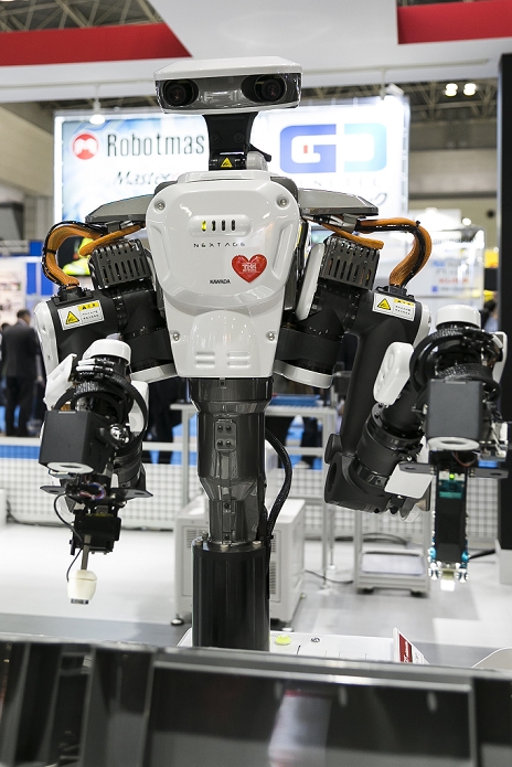 2015 International Robot Exhibition The world s largest exhibition The Next generation industrial robot NEXTAGE performs at the International Robot Exhibition 2015 on December 2, 2015, Tokyo, Japan. 446 companies and organisations  from Japan and overseas  showed off new robots and equipment in Service and Industrial Robot Zones. The Robot Exhibition is held from December 2 to 5 at Tokyo Big Sight.  Photo by Rodrigo Reyes Marin AFLO 