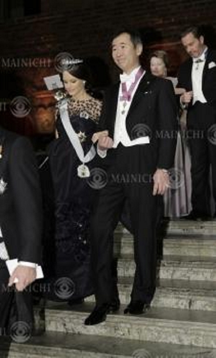 Nobel Prize 2015. Dinner in Stockholm Princess Sofia  left  and Takaaki Kajita, director of the Institute for Cosmic Ray Research at the University of Tokyo, attend a dinner after the Nobel Prize ceremony at Stockholm City Hall, December 10, 2015, 7:09 p.m.  Representative photo 