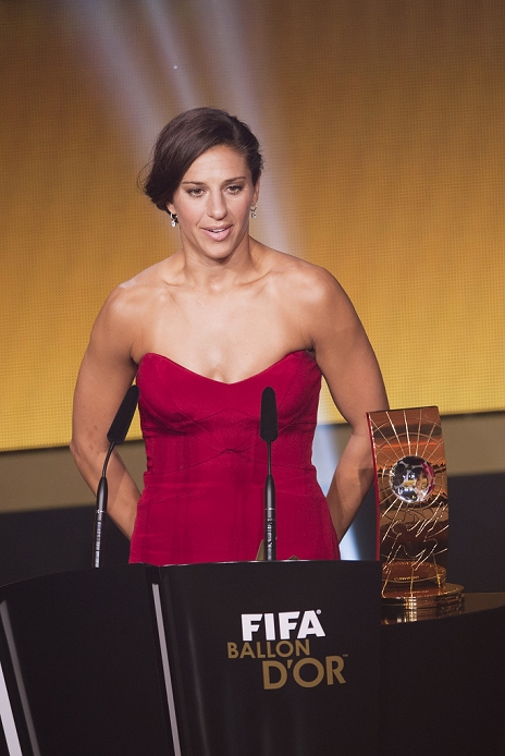 FIFA Ballon d Or Awards Ceremony Lloyd wins Player of the Year Award Carli Lloyd, JANUARY 11, 2016   Football   Soccer : Carli Lloyd delivers a speech after receiving the FIFA Women s World Player of the Year trophy during the FIFA Ballon d Or 2015 Gala at Kongresshaus in Zurich, Switzerland.  Photo by Maurizio Borsari AFLO 