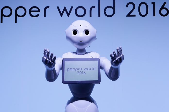 Humanoid Robot Pepper SB introduces examples of corporate use Human shaped robot, designed to be a genuine day to day companion.Pepper is able to interact and learn. It can recognize faces, speak several languages, hear you and move around autonomously. It can be personalized by downloading software applications that suit clientsAAEusage needs.