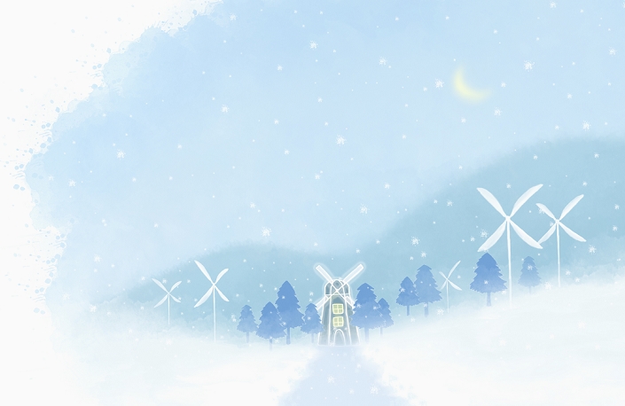 illustration landscape of winter