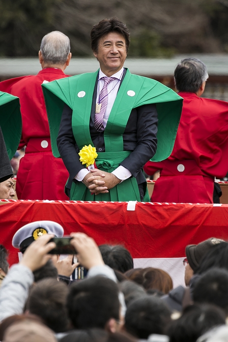 Caution for use Setsubun events in various parts of Japan Annual bean throwing at Shinsho ji Temple Japanese actor Masao Kusakari attends a Setsubun festival at Naritasan Shinshoji Temple on February 3, 2016, in Chiba, Japan. Setsubun is an annual Japanese festival celebrated on February 3rd and marks the day before the beginning of Spring. Celebrations involve throwing soybeans  known as mamemaki  out of the house to protect against evil spirits and into the house to invite good fortune. In many Japanese families one member will wear an ogre mask whilst others throw beans at him or her. The celebration at Naritasan Shinshoji Temple is one of the biggest in Japan and organizers this year expect over 50,000 people to attend the event. Each year famous sumo wrestlers and actors are also invited to participate in throwing the beans.  Photo by Rodrigo Reyes Marin AFLO 