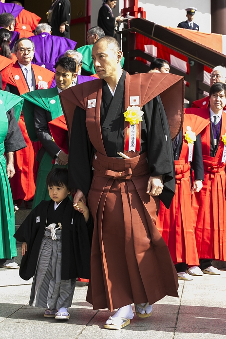  Caution for use Setsubun events in various parts of Japan Annual bean throwing at Shinsho ji Temple Kabuki actor Ichikawa Ebizo XI with his son attend a Setsubun festival at Naritasan Shinshoji Temple on February 3, 2016, in Chiba, Japan. Setsubun is an annual Japanese festival celebrated on February 3rd and marks the day before the beginning of Spring. Celebrations involve throwing soybeans  known as mamemaki  out of the house to protect against evil spirits and into the house to invite good fortune. In many Japanese families one member will wear an ogre mask whilst others throw beans at him or her. The celebration at Naritasan Shinshoji Temple is one of the biggest in Japan and organizers this year expect over 50,000 people to attend the event. Each year famous sumo wrestlers and actors are also invited to participate in throwing the beans.  Photo by Rodrigo Reyes Marin AFLO 