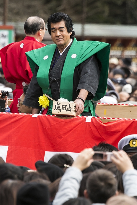  Caution for use Setsubun events in various parts of Japan Annual bean throwing at Shinsho ji Temple Japanese actor Hiroshi Fujioka attends a Setsubun festival at Naritasan Shinshoji Temple on February 3, 2016, in Chiba, Japan. Setsubun is an annual Japanese festival celebrated on February 3rd and marks the day before the beginning of Spring. Celebrations involve throwing soybeans  known as mamemaki  out of the house to protect against evil spirits and into the house to invite good fortune. In many Japanese families one member will wear an ogre mask whilst others throw beans at him or her. The celebration at Naritasan Shinshoji Temple is one of the biggest in Japan and organizers this year expect over 50,000 people to attend the event. Each year famous sumo wrestlers and actors are also invited to participate in throwing the beans.  Photo by Rodrigo Reyes Marin AFLO 