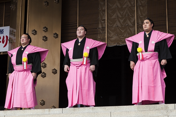  Caution for use Setsubun events in various parts of Japan Annual bean throwing at Shinsho ji Temple Sumo wrestlers Ozeki Kisenosato, Yokozuna Hakuho Sho and Okinoumi Ayumi attend a Setsubun festival at Naritasan Shinshoji Temple on February 3, 2016, in Chiba, Japan. Setsubun is an annual Japanese festival celebrated on February 3rd and marks the day before the beginning of Spring. Celebrations involve throwing soybeans  known as mamemaki  out of the house to protect against evil spirits and into the house to invite good fortune. In many Japanese families one member will wear an ogre mask whilst others throw beans at him or her. The celebration at Naritasan Shinshoji Temple is one of the biggest in Japan and organizers this year expect over 50,000 people to attend the event. Each year famous sumo wrestlers and actors are also invited to participate in throwing the beans.  Photo by Rodrigo Reyes Marin AFLO 