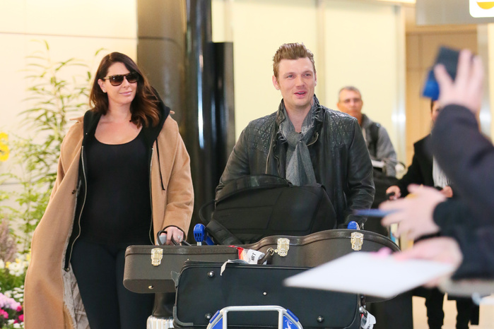 Nick Carter, Feb 9, 2016 : Nick Carter and and pregnant wife Lauren Kitt arrive at Narita Airport, Japan. The 36 year-old singer will also be appearing at an in-store event in Japan for the first time in the first week of February. The 36 year-old singer will also be appearing at an in-store event in Japan for the first time in 20 years.