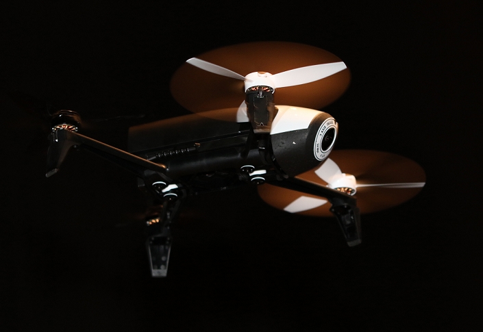 French Parrot s new drone 25 minute flight March 1, 2016, Tokyo, Japan   French high tech venture Parrot unveils the new drone  Bebop 2  in Tokyo on Tuesday, March 1, 2016. The new compact drone has a 14 mega pixel fisheye lens on its head and enables to fly 25 minute with a charge of lithium ion battery. Parrot will put it on Japanese market in this month with a price of 67,500yen.   Photo by Yoshio Tsunoda AFLO  LWX  ytd 