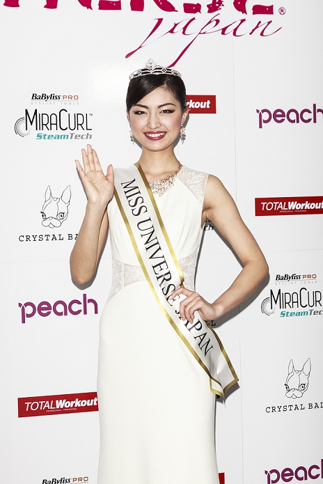 Miss Universe 2016. Sari Nakazawa as Japan Representative Miss Universe Japan 2016 winner Sari Nakazawa greets to the cameras during a photo call at the Miss Universe Japan 2016 contest in the Hotel Chinzanso Tokyo on March 1, 2016, Tokyo, Japan. The 23 year old from Shiga Prefecture captured the crown and will represent Japan at the next Miss Universe international competition.  Photo by Rodrigo Reyes Marin AFLO 