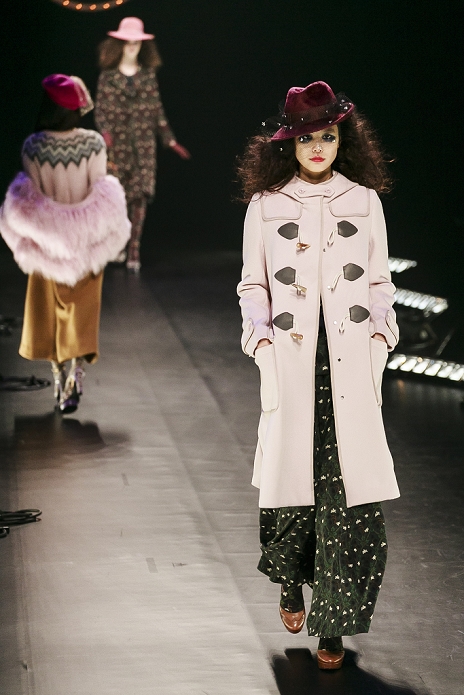Models walk down the runway during the 2016 Keita Maruyama Autumn / Winter Collection at the Mercedes Benz Fashion Week Tokyo in Shibuya Hikarie building on March 14, 2016, Tokyo, Japan. As well as attending the fashion week as part of a MasterCard tie-up, Gwen Stefani will hold her first concert in Japan in 8 years to promote her third solo album, This Is What the Truth Feels Like. (Photo by Rodrigo Reyes Marin/AFLO)