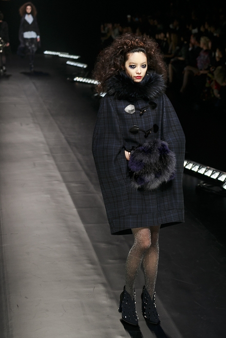 Models walk down the runway during the 2016 Keita Maruyama Autumn / Winter Collection at the Mercedes Benz Fashion Week Tokyo in Shibuya Hikarie building on March 14, 2016, Tokyo, Japan. As well as attending the fashion week as part of a MasterCard tie-up, Gwen Stefani will hold her first concert in Japan in 8 years to promote her third solo album, This Is What the Truth Feels Like. (Photo by Rodrigo Reyes Marin/AFLO)