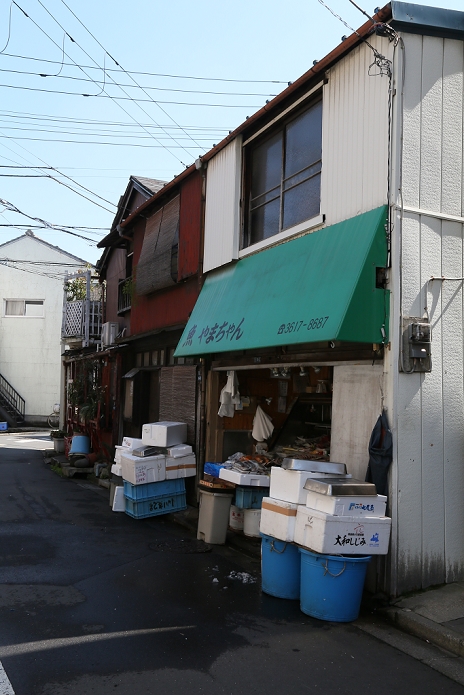 Showa era appearance Kyoshima neighborhood, Sumida ku, Tokyo  March 15, 2016  March 15, 2016, Tokyo, Japan   Partitioned tenement houses clustered in the densely populated neighborhood of Kyojima, one of the disaster prone areas in downtown Tokyo with narrow, but lively alleys crisscrossing in every direction.  Photo by Haruyoshi Yamaguchi AFLO  VTY  mis   