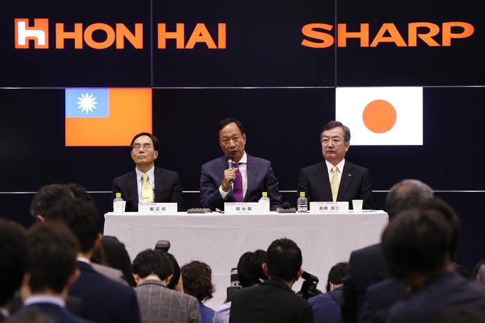 Hon Hai Signs Acquisition Agreement with Sharp Signing Ceremony in Sakai, Osaka Terry Gou, Founder and Chairman of Taiwanese electronics contractor Foxconn  official name Hon Hai Precision Industry Co., Ltd. , and Kozo Takahashi, Gou and Takahashi announced the final terms for the company s business in the field of display products, which will be held at Sakai Display Products Corporation on April 2, 2016 in Sakai Ward, Osaka, Osaka, Japan, Gou and Takahashi announced the final terms for the deal for the Foxconn to acquire Japan s Sharp at discounted rate on after a month of uncertainty. Originally Foxconn had offered  4.4 billion for a two thirds stake in Sharp, but ended up paying  3.5 billion after undisclosed Sharp liabilities became apparent. Foxconn is expected to use its controlling stake in Sharp to strengthen its negotiating position with it s biggest customer, Apple Inc., now that it has access to the Japanese company s superior screen display technology.