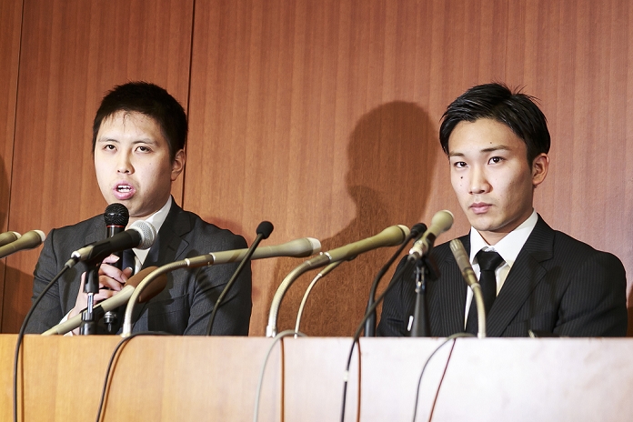 Gambling at illegal casinos Taiko and Momota apologize at press conference  L R  Kenichi Tago, Kento Momota, APRIL 8, 2016   Badminton :  L to R  Kenichi Tago and Kento Momota, Japan s top badminton stars speak during a An NTT East badminton team representative, Masayuki Okumoto, said that Keinichi Tago had lost He also said that world number 2, Kento Momota had lost 500,000 yen. Gambling is illegal in Japan and can carry a prison sentence and both the badminton stars admitted visiting a yakuza operated casino. The two have yet to be sanctioned but it is expected they won t make the trip to Brazil. The two have yet to be sanctioned but it is expected they won t make the trip to Brazil.
