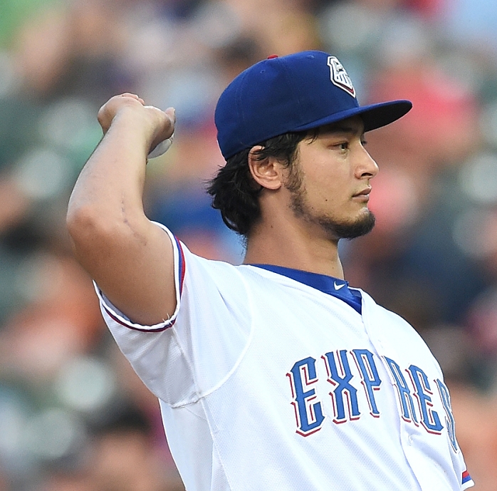 2016 3A Minor League Yu Darvish Yu Darvish  Express , MAY 12, 2016   MLB : Pitcher Yu Darvish of the Round Rock Express during the minor s Triple A Pacific Coast League baseball game against the Oklahoma City Dodgers at Dell Diamond in Round Rock, Texas, United States.