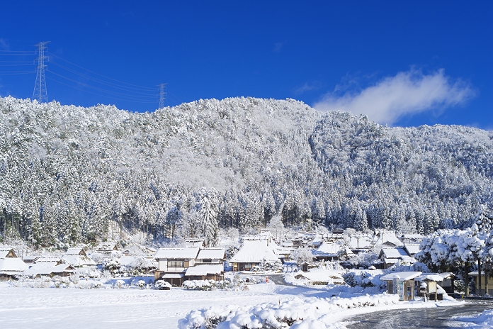 Snowy landscape of Kayabuki-no-Sato, Miyama-cho, Kyoto