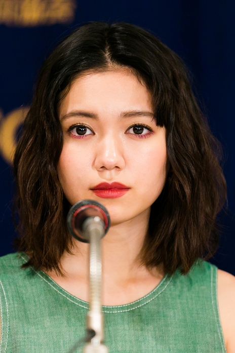 Actress Fumi Nikaido attends a Sneak Preview Screening for the film ''Kako: My Sullen Past'' at the Foreign Correspondents' Club of Japan on June 13, 2016, Tokyo, Japan. Maeda and Nikaido answered questions from the foreign media after the special screening. The movie whose Japanese title is Fukigen na Kako hits Japanese theaters on June 25. (Photo by Rodrigo Reyes Marin/AFLO)
