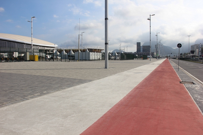 Rio 2016 Olympics Preview General view, JUNE 25, 2016 : Public Footpath in the vicinity of the Rio 2016 Olympic Park is practically ready, but there is still finishes to be made. There are many floors and uneven covers that can cause accidents to pedestrians.  Photo by AFLO 
