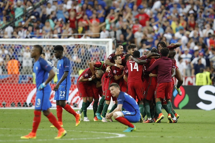 Euro 2016 Final. Portugal wins for the first time Portugal team group  POR , JULY 10, 2016   Football   Soccer : Portugal team group celebrate after winning UEFA EURO 2016 final match between Portugal 1 0 France at the Stade de France in Saint Denis, France.  Photo by Mutsu Kawamori AFLO   3604 