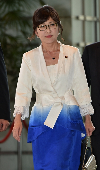 The Third Abe Reform Cabinet Defense Minister Inada at the certification ceremony August 3, 2016, Tokyo, Japan   Newly appointed Defense Minister Tomomi Inada dons a formal dress on her way to an attestation ceremony by the Emperor at the Inada, 57, former chairperson of the Policy Affairs Research Council of the Liberal Democratic Party, was named defense minister in Prime Minister Shin Shinzo Abe s election to the post. Party, was named defense minister in Prime Minister Shinzo Abe s reshuffled Cabinet. Photo by Natsuki Sakai AFLO  AYF  mis 