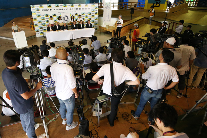 Tokyo 2020 Olympic Games Preview Skateboarding Additional Events Press Conference General View, AUGUST 4, 2016   skateboarding : Japan Roller Sports Federation holds a press conference after it was decided that the sport of skateboarding would be added to the Tokyo 2020 Summer Olympic Games on August 4th, 2016 in Tokyo, Japan.  Photo by AFLO SPORT 