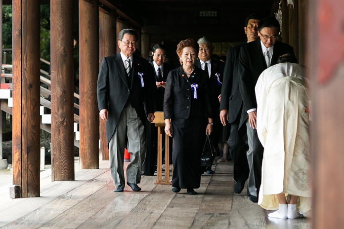 71st End of War Memorial Day Memorial to the war dead at Yasukuni Shrine A group of lawmakers follow a Shinto priest to pay their respects to the war dead at Yasukuni Shrine on the 71st anniversary of Japan s surrender in World War II on August 15, 2016, Tokyo, Japan. Some 70 lawmakers visited the Shrine to pay their respects, but the Prime Minister Shinzo Abe did not visit the controversial symbol and instead sent a ritual offering to a shrine. Yasukuni enshrines the war dead including war criminals and as such visits by Japanese  politicians tend to provoke anger from neighbors China and Korea that suffered from Japan s militarist past.  Photo by Rodrigo Reyes Marin AFLO 
