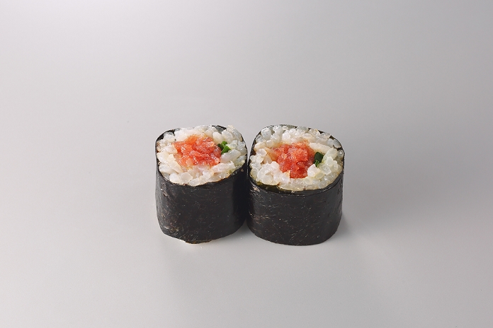 vinegared rice rolled in negi and grated yam