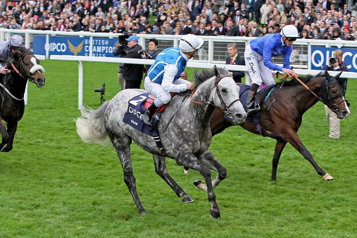 British G1 Queen Elizabeth II S 2016 Solow  Maxime Guyon , OCTOBER 17, 2015   Horse Racing : Solow ridden by Maxime Guyon wins the Queen Elizabeth II Stakes during the British Champions Day at Ascot racecourse in Ascot, Berkshire, England.  Photo by AFLO 