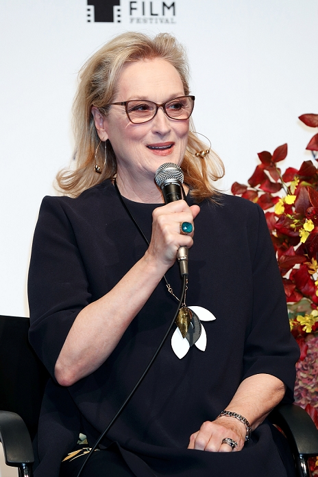 Meryl Streep, during her visit to Japan, appeared at a press conference for her starring film  Madame Florence  Dreaming Together  at the press conference. American actress Meryl Streep speaks during a press conference ahead of the 29th Tokyo International Film Festival  TIFF  on October 24, 2016, Tokyo, Japan. Streep is one of the main guests for the TIFF Opening Ceremony. Her latest film   Florence Foster Jenkins   will be screened in Japan for the first time during the festival which runs from October 25th to November 3rd.  Photo by Rodrigo Reyes Marin AFLO 