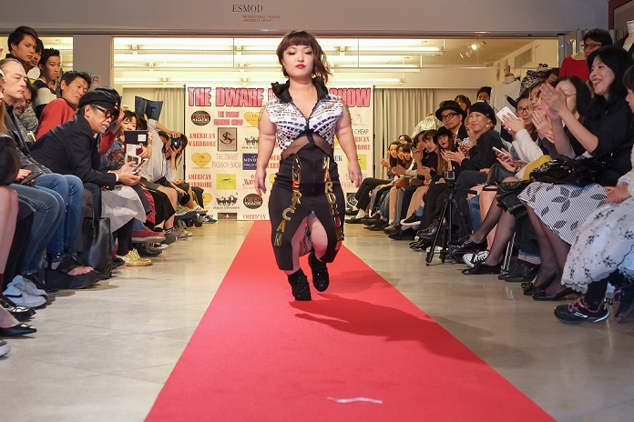 International Dwarf Fashion Show Model is a woman with dwarfism Models on the runway at The International Dwarf Fashion Show in Shibuya on October 26, 2016 in Tokyo, Japan. The show featuring 6 models from all over the globe aims to show that dwarfism is a strength. The designs on display were created by NYC Label, American Wardrobe.  Photo by Michael Steinebach AFLO 