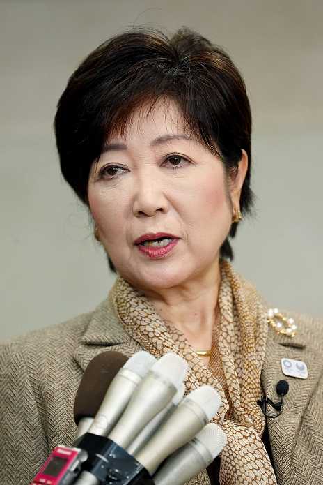 Koike Politics School Starts Opening Ceremony in Tokyo Tokyo Governor Yuriko Koike answers questions from the media after the opening ceremony for a new school, called   Kibo no Juku    Academy of Hope  on October 30, 2016, Tokyo, Japan. Koike opened the new political school in Tokyo where the first lecturer will be Yukio Takano, Toshima Ward Mayor, who supported Koike s governor campaign. The school has already accepted some 2,902 applications to attend its seminars. It is rumored that Koike is planning to launch her own political party having won the Tokyo governorship as an independent.  Photo by Rodrigo Reyes Marin AFLO 