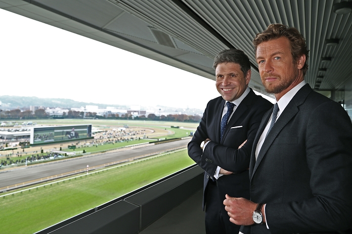 Longines Renews JC Partner Agreement with JRA Ambassador Simon Baker visits Japan Australian actor and director Simon Baker attends The 36th running of The Japan Cup  G1  at the Tokyo Horse Racetrack on November 27, 2016, Tokyo, Japan. Baker came to Japan to attend The 36th running of The Japan Cup  G1  in association with the Swiss Watchmaking company Longines. Well known for the lead role in TV series The Mentalist, Baker has been acting as Longines Ambassador of Elegance since 2012.  Photo by Rodrigo Reyes Marin AFLO 