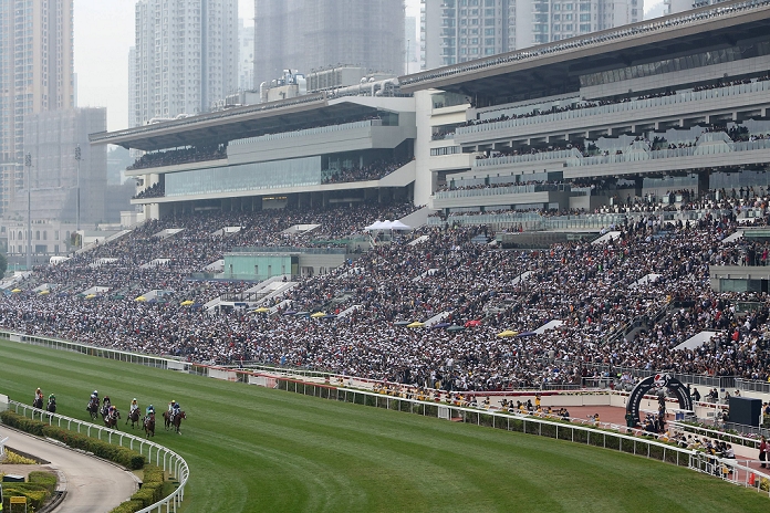 Hong Kong Shatin Racecourse General view, DECEMBER 8, 2013   Horse Racing : A general view of the grandstand at Sha Tin Racecourse in Hong Kong, China.  Photo by AFLO 