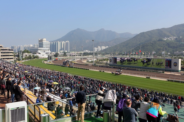 Hong Kong Shatin Racecourse General view, DECEMBER 14, 2014   Horse Racing : A general view of the grandstand at Sha Tin Racecourse in Hong Kong, China.  Photo by AFLO 