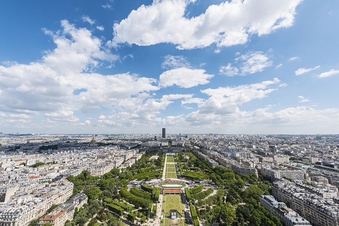 View from Eiffel Tower, Champ de Mars, Paris, Ile-de-France, France, Europe