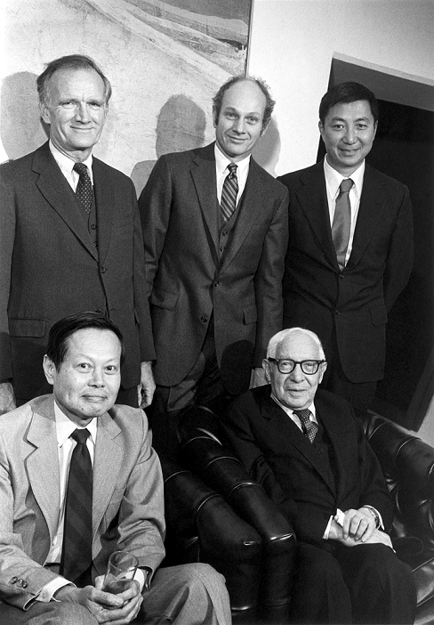 Samuel Ting  Date of filming unknown  US physicists and Nobel Prize in Physics laureates. Standing from left: Val Logsdon Fitch  born 1923, 1980 Nobel , James Watson Cronin  born 1931, 1980 Nobel  and Samuel Chao Chung Ting  born 1936, 1976 Nobel . Seated from left: Chen Ning Franklin Yang  born 1922, 1957 Nobel  and Isidor Isaac Rabi  1898 1988, 1944 Nobel . Yang was born in China, and Rabi was born in Poland. Fitch and Cronin shared their Nobel for the discovery of symmetry violations by subatomic particles. Ting s shared Nobel was for the discovery of a meson. Yang s shared Nobel was for work on parity violations by subatomic particles. Rabi s Nobel was for his discovery of nuclear magnetic resonance.