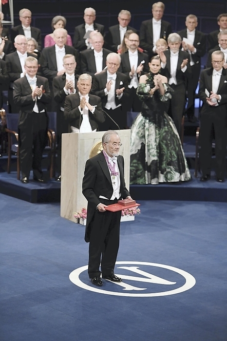 Nobel Prize 2016. Award ceremony in Stockholm  Yoshinori Osumi, professor emeritus at Tokyo Institute of Technology, receives the medal and certificate for the Nobel Prize in Physiology or Medicine at the Nobel Prize ceremony at the Concert Hall in Stockholm on the afternoon of October 10.