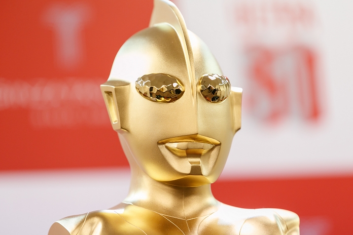 Launch of  Pure Gold Ultraman Commemorating the 50th anniversary of the broadcast A pure gold commemorative bust of Japanese superhero Ultraman on display at the Ginza Tanaka jewelry store on January 25, 2017, Tokyo, Japan. To coincide with the 50th anniversary broadcast of the Ultraman television series, Ginza Tanaka has released a pure gold commemorative bust of the superhero measuring 30 cm height weighing 11kg. It is valued at 110,000,000 JPY  approximately 1,000,000 USD.  The store is also selling a set of 24k gold coins and a commemorative plate until January 31. The Japanese TV series was first aired in 1966.  Photo by Rodrigo Reyes Marin AFLO 
