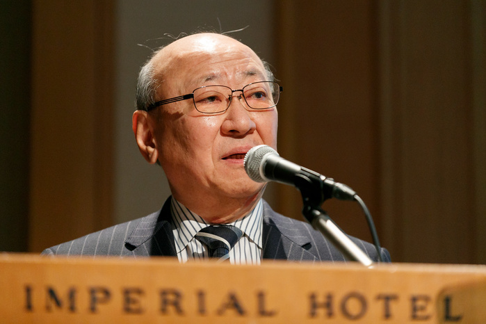 Nintendo Management Policy Briefing Continued focus on smartphone games Nintendo President Tatsumi Kimishima speaks during an annual business strategy briefing on February 1, 2017, Tokyo, Japan. Nintendo announced its plans to release two or three mobile games per year and also expects to have about 100 titles, developed by 70 game makers, ready for its new Switch console which goes on sale on March 3.  Photo by Rodrigo Reyes Marin AFLO 