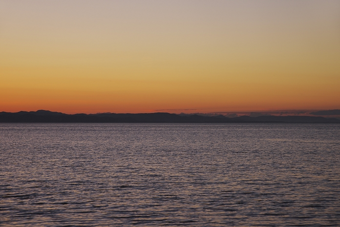 Sunset view of Lake Saroma, Hokkaido