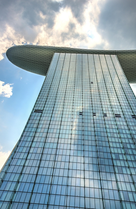 Futuristic Marina Bay Sands Hotel by architect Moshe Safdie, Marina Bay, Downtown Core, Singapore, Asia