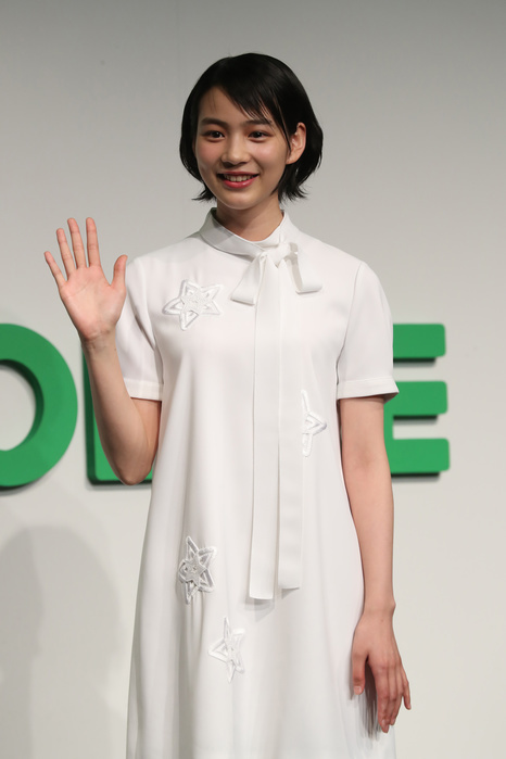 Introduction of LINE Mobile flat rate calling option March 14, 2017, Tokyo, Japan   Japanese actress  Non  smiles as she appears at Japan s LINE MOBILE new service presentation in Tokyo on Monday, March 14, 2017. Japanese SNS giant LINE s MVNO service LINE MOBILE will use Japanese actress  Non  as the new mascot for the company s new TV commercial.     Photo by Yoshio Tsunoda AFLO  LwX  ytd 
