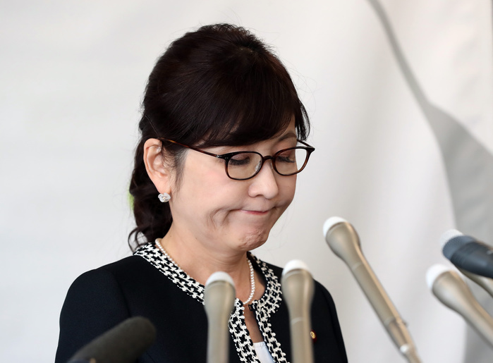South Sudan PKO Daily Data Issue Defense Minister Inada holds a press conference March 17, 2017, Tokyo, Japan   Japanese Defense Minister Tomomi Inada speaks before press at her office in Tokyo on Friday, March 17, 2017. Inada ordered the inspector to investigate fresh allegations over the ministryfs institutional coverup of daily activity logs of the Ground Self Defense Forces in South Sudan.     Photo by Yoshio Tsunoda AFLO  LwX  ytd 