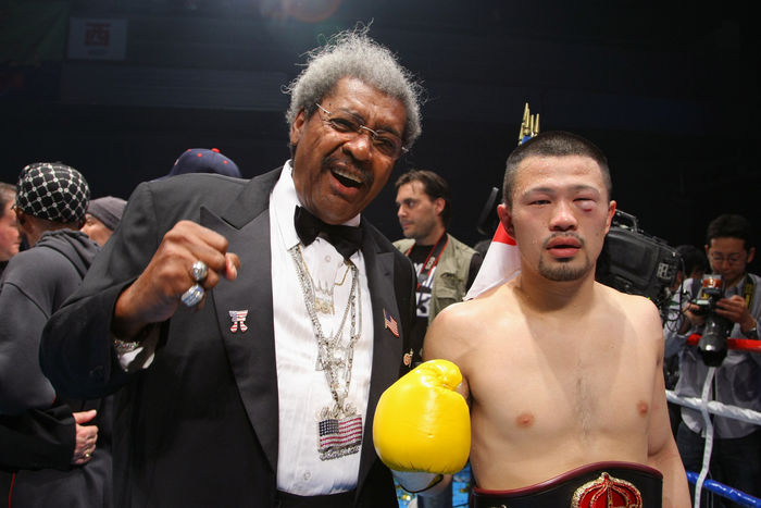 WBA World Lightweight Title Match: Challenger Yusuke Kobori wins the title  L to R  Don King, Yusuke Kobori, MAY 19, 2008   Boxing : He celebrates during the World Boxing Association  WBA  Light weight title fight at Differ  Photo by AFLO SPORT   1090 .