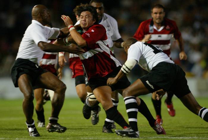 Rugby World Cup 2003 First round league Pool B Takurou Miuchi  JPN  October 23, 2003   Rugby : Rugby World Cup 2003, Pool B IRB RUGBY WORLD CUP 2003, Pool B between Japan National Team 13 41 Fiji National Team at Dairy Farmers Stadium, Townsville, Australia.   Photo by AFLO SPORT  1045 