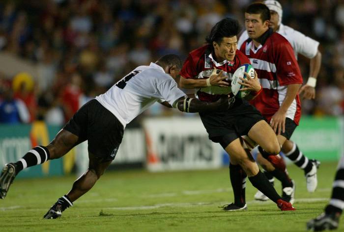 Rugby World Cup 2003 First round league Pool B Tsutomu Matsuda  JPN  October 23, 2003   Rugby : Rugby World Cup 2003, Pool B IRB RUGBY WORLD CUP 2003, Pool B between Japan National Team 13 41 Fiji National Team at Dairy Farmers Stadium, Townsville, Australia.   Photo by AFLO SPORT  1045 