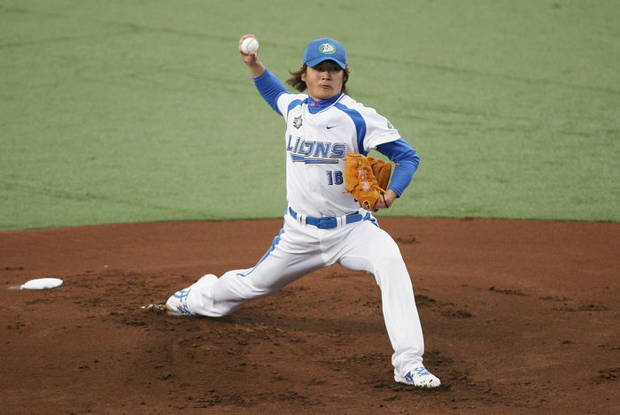 Hideaki Wakui (Lions),
MARCH 14, 2008 - Baseball :
2008 Spring Training Game match between Saitama Seibu Lions- Tohoku Rakuten Golden Eagles at Seibu Dome Stadium in Saitama, Japan. SPORT) [1040].