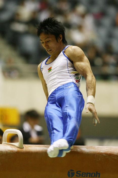 Isao Yoneda,
APRIL 12, 2008 - Artistic Gymnastics :
29th Olympics Secondary Trial
Men's Pommel Horse
at 1st Yoyogi Gymnasium, Tokyo, Japan.
(Photo by YUTAKA/AFLO SPORT) [1040].